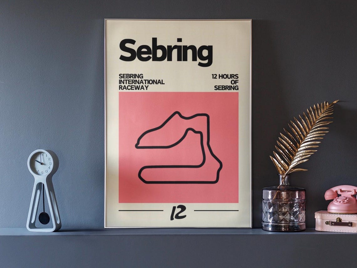 12 Hours of Sebring Poster, Sebring International Raceway - Etsy