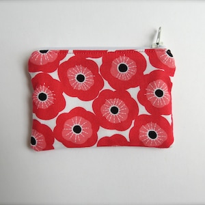 sac à fermeture éclair - motif floral moderne - petites fournitures scolaires - sac pour pièces de monnaie - sac pour accessoires - pochette pour cartes de crédit/argent - pois