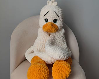 Sadie Snuggler Goose Crochet Pattern | Amigurumi Plush Toy PDF | DIY Baby Lovey Comforter | Instant Download