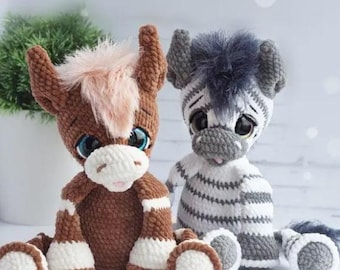 Zebra Crochet Pattern, Amigurumi Crochet Patterns, Crochet Pattern, Plushie Pattern