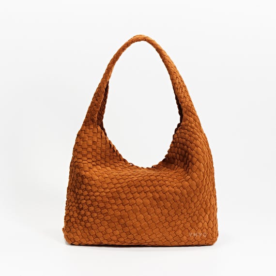 Calliope Carry All Suede Woven Hobo - Handwoven Shoulder Hobo, Soft Premium Suede, Artisan Boho Bag for Everyday Style