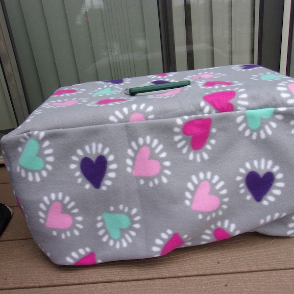 SALE**Pet carrier covers - gray with hearts