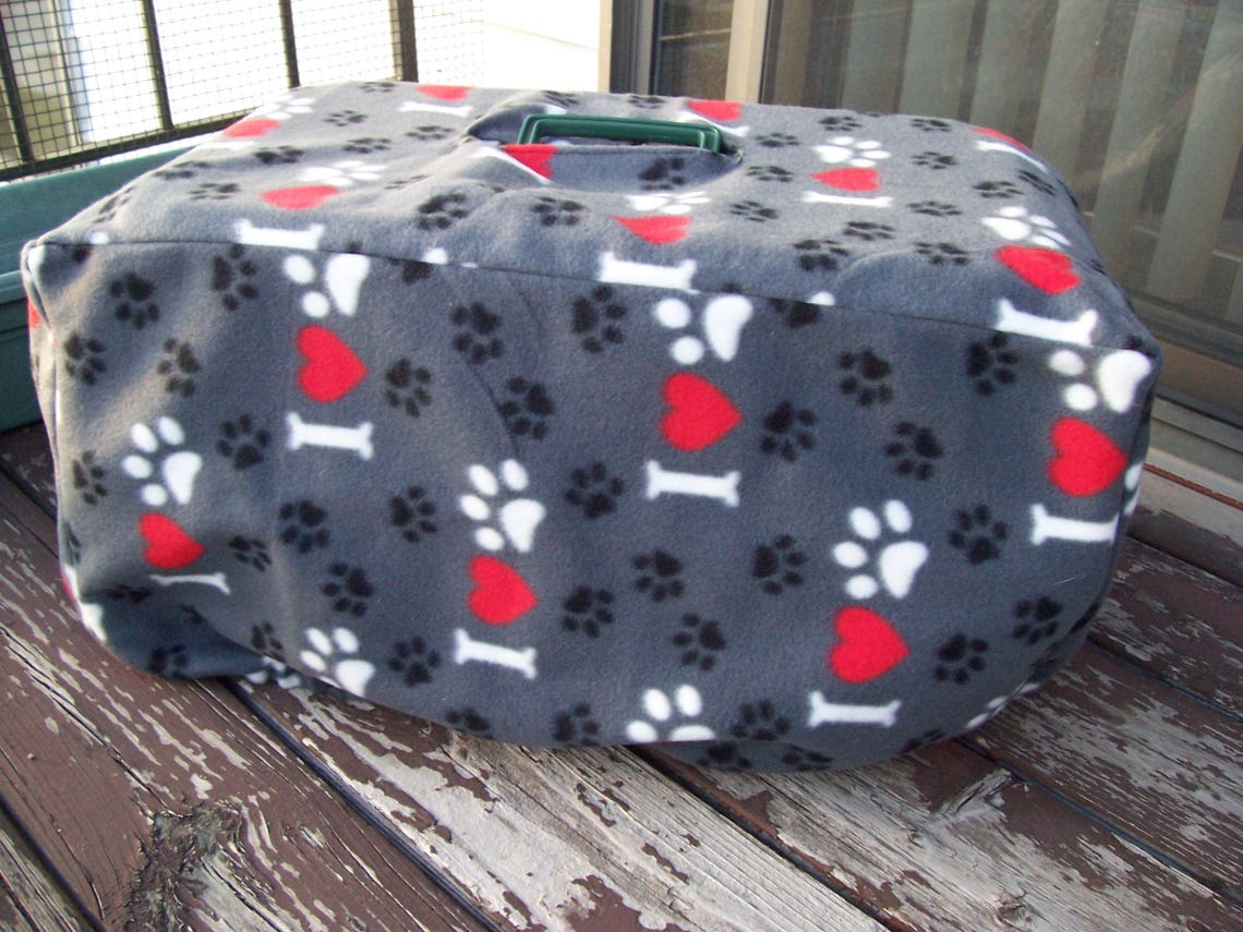 Salepet Carrier Covers Gray With Paws and Hearts Etsy