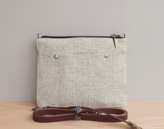 Small Cross Body Bag for Women in Light Taupe Tweed Urban | Etsy