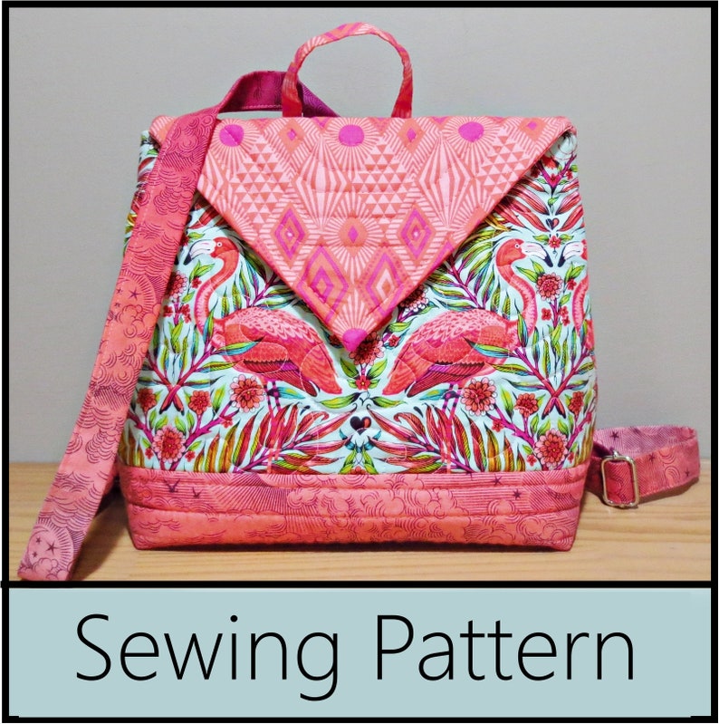 Small Backpack / Purse Sewing Pattern Digital Download PDF Pattern image 1