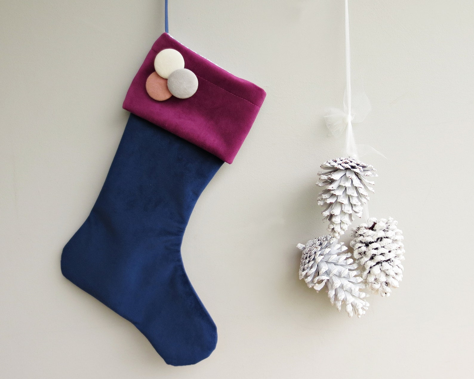 Mod Retro Velvet Christmas Stocking DIY With 9 Colors to Etsy