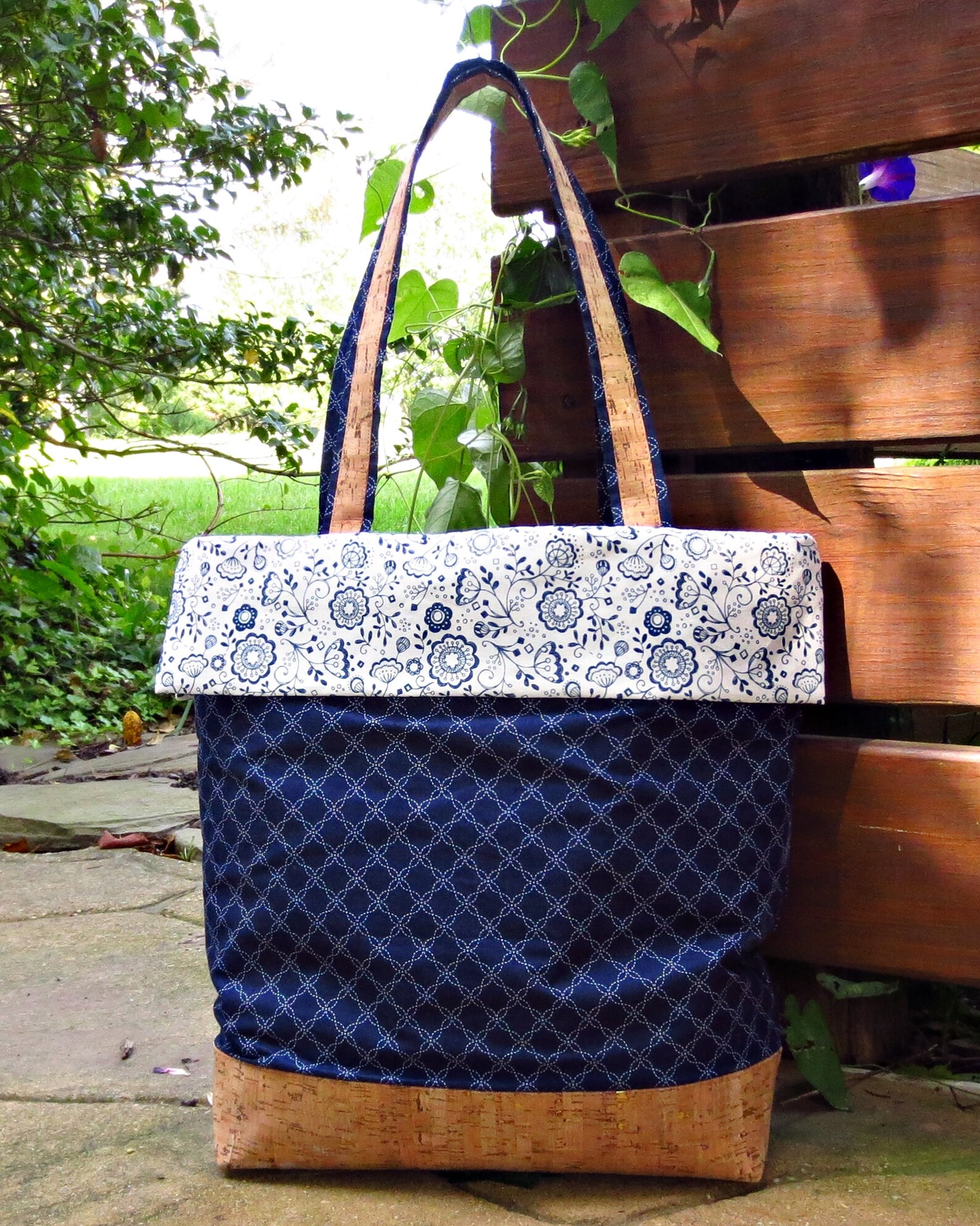 Cuff Top Tote With Cork Accents Sewing Pattern Digital - Etsy