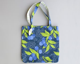 Knotted Handle Canvas Tote - Blueberry