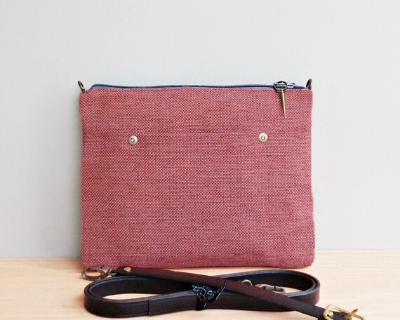 Waxed Canvas Crossbody Bag Vintage Leather Trim Fold Over Shoulder Satchel Bags