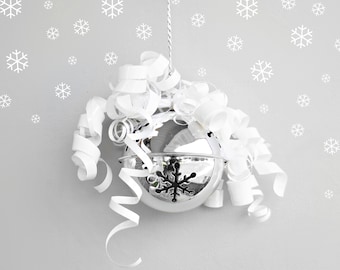 Metal Jingle Bell with Curly Ribbon Topper