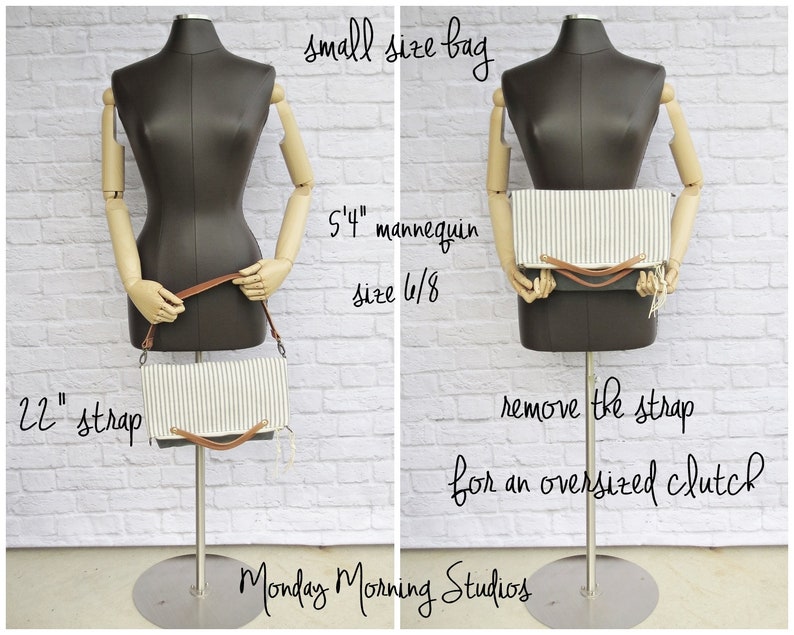 Black Waxed Canvas Foldover Shoulder Bag With Custom Leather Etsy