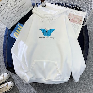 Butterfly Hoodie, Cozy Pullover, Graphic Hoodie, Nature Themed Clothing, Women’s Gift, Casual Top