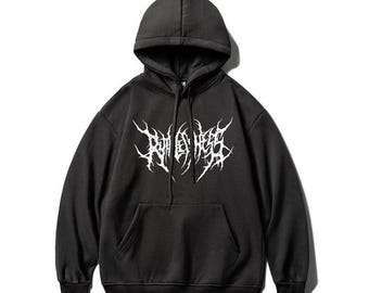 Death Metal Graphic Hoodie, Edgy Goth Clothing