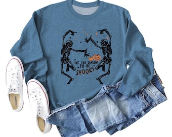 Dancing Skeleton Halloween Sweatshirt: Unisex Goth Sweater