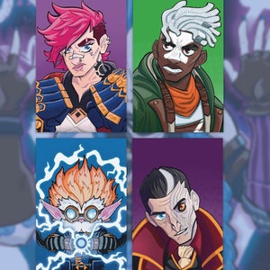 5"x8" Kunstdrucke – League of Legends Vi, Ekko, Heimerdinger & Silco