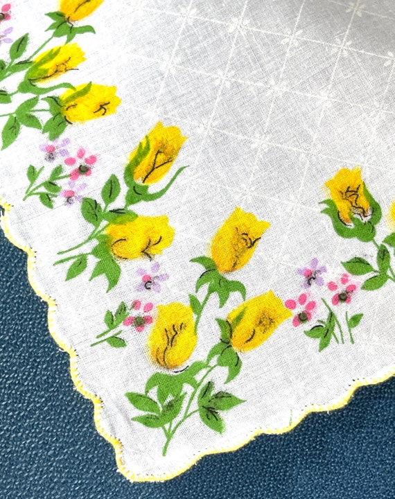 Vintage Flower Handkerchief - image 1