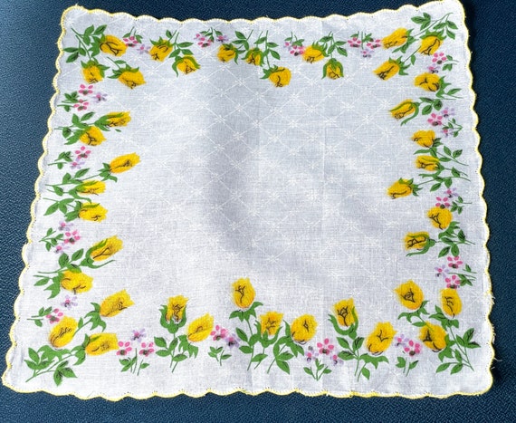 Vintage Flower Handkerchief - image 2