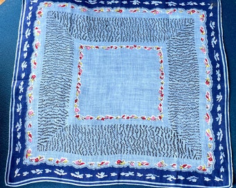 Vintage Blue Handkerchief