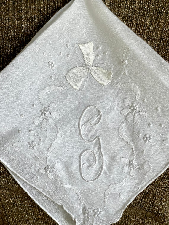 Vintage Initial G Handkerchief
