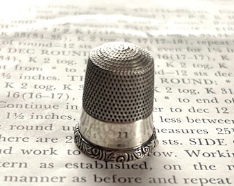 Antique Simons Bros. Sterling Thimble