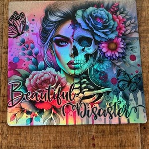 Holografisch, sticker, sticker, grappig, schattig, humor, vies, tarot, gotisch, trendy, cadeau, volwassene, schedel, koningin, moeder, angst, gek, mooi