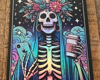 Holographic, sticker, decal, funny, cute, humor, dirty, tarot, gothic, trendy, hot, coffee, gift, adult, skull, queen, mom, naughty, mama