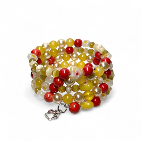 CHERRY LEMONADE Beaded Bracelet by Beading Divas Fundraiser