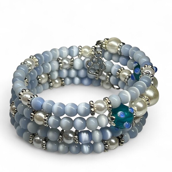 BABY BLUE Beaded Bracelet by Beading Divas Fundraiser