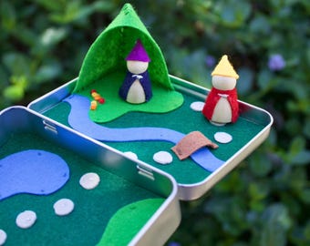 Mini Gnome Playset: Felt Garden Imagination Kit - Travel Toy