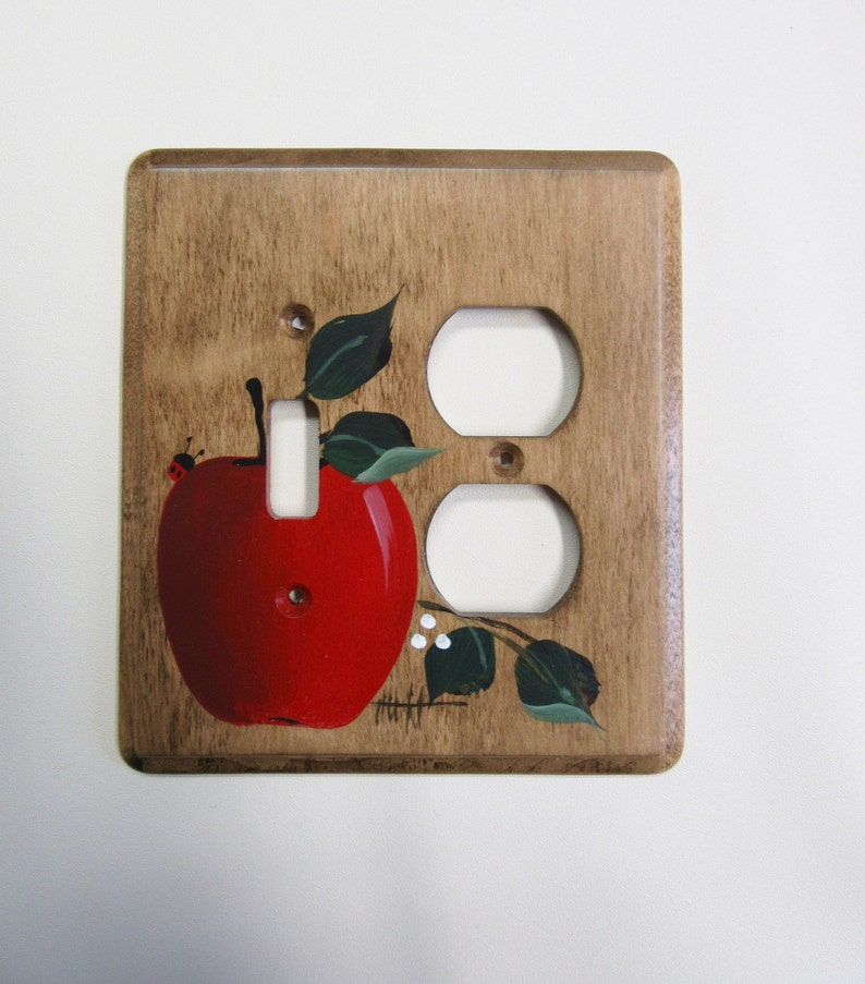 Switch Outlet Combo Wall Plate Red Apple Farmhouse Kitchen
