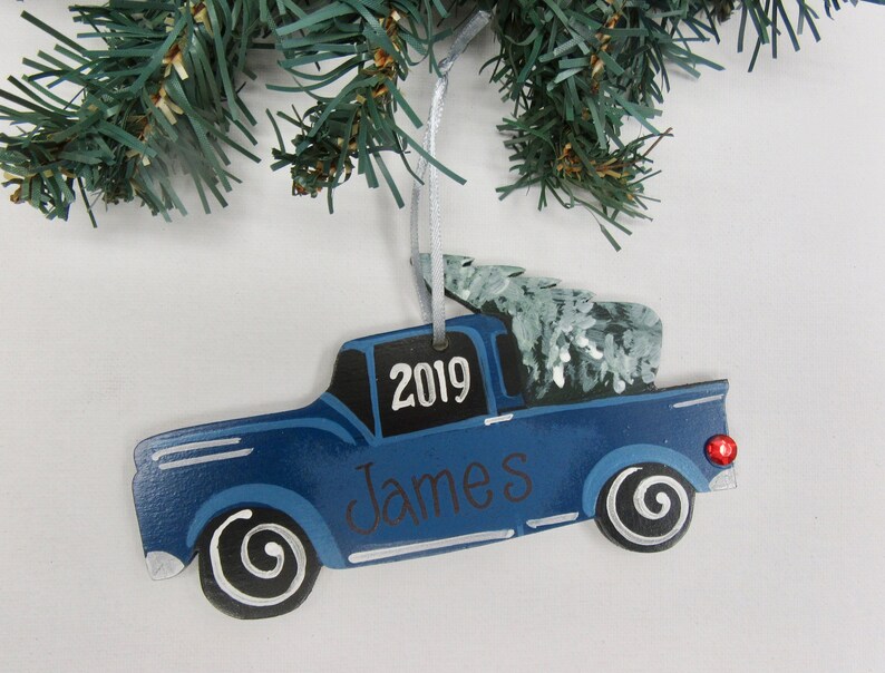Blue Truck Christmas Ornament 