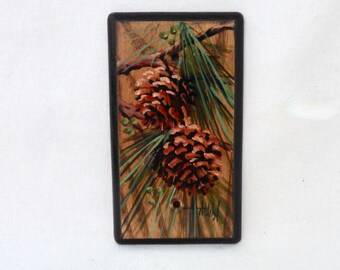 Blank switch plate  pine cone design