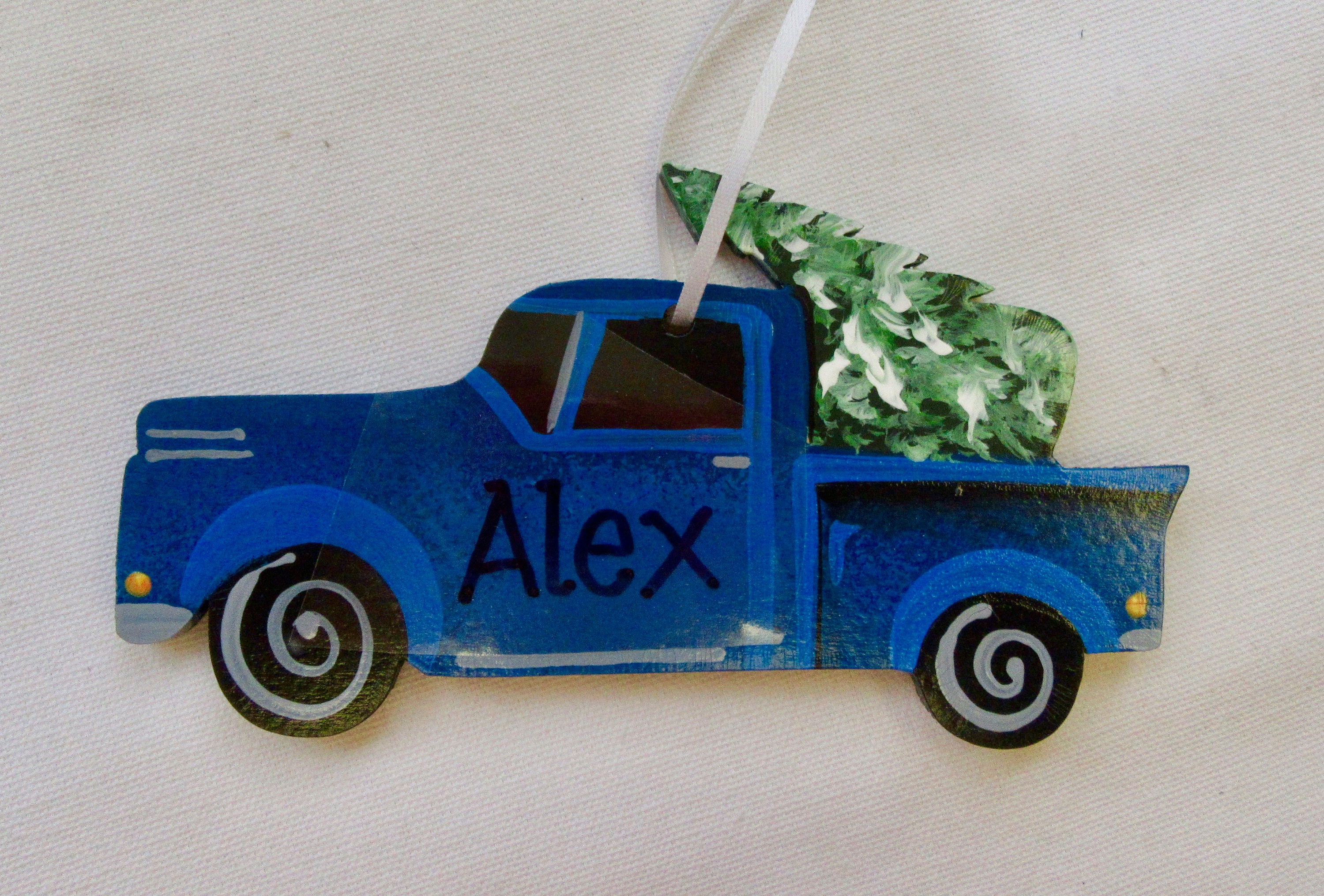 Blue Truck Christmas Ornament 