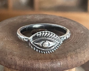 Fine and Sterling Silver Eye Ring