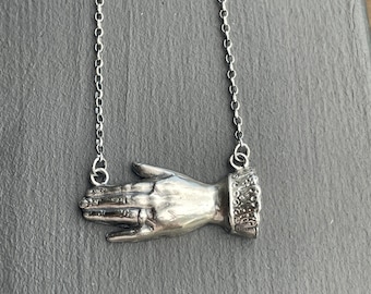 Handmade Sterling Silver Hand Necklace Made to Order