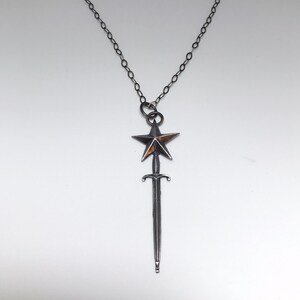 Sterling Silver Antique Style Star and Sword Necklace or Pendant Only ...