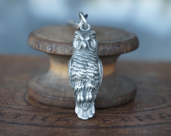 Sterling Silver Owl Pendant Necklace