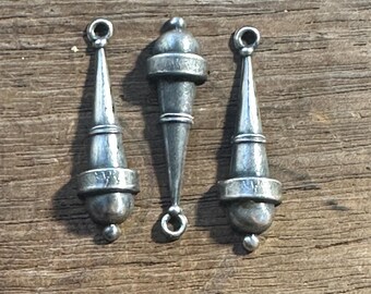 Vintage French SILVER PLATED Brass Stamping/Antique Style/Art Nouveau/Earring Pendant/Ornate/Classical/French Findings/1PC