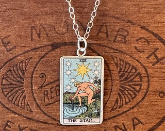 Handmade Sterling Silver 925 Tarot Pendant Necklace Rider Waite Deck Choose Your Card