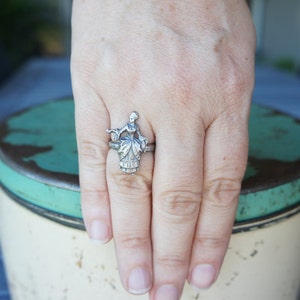 Solid Silver Antique Style Marie Antoinette 18th Century Lady Ring image 2