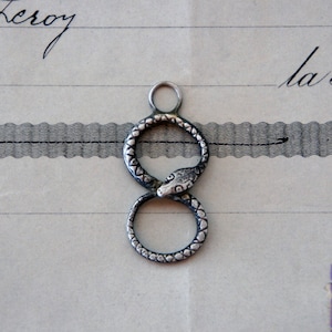 Solid Silver Eternity Infinity Snake Serpent Pendant Charm Catcher