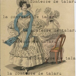 Original Antique French Fashion Print from the 1830s