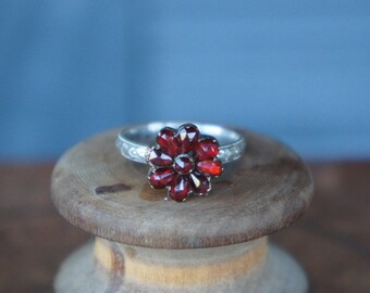 LIMITED EDITION Antique Garnet and Silver Conversion Ring