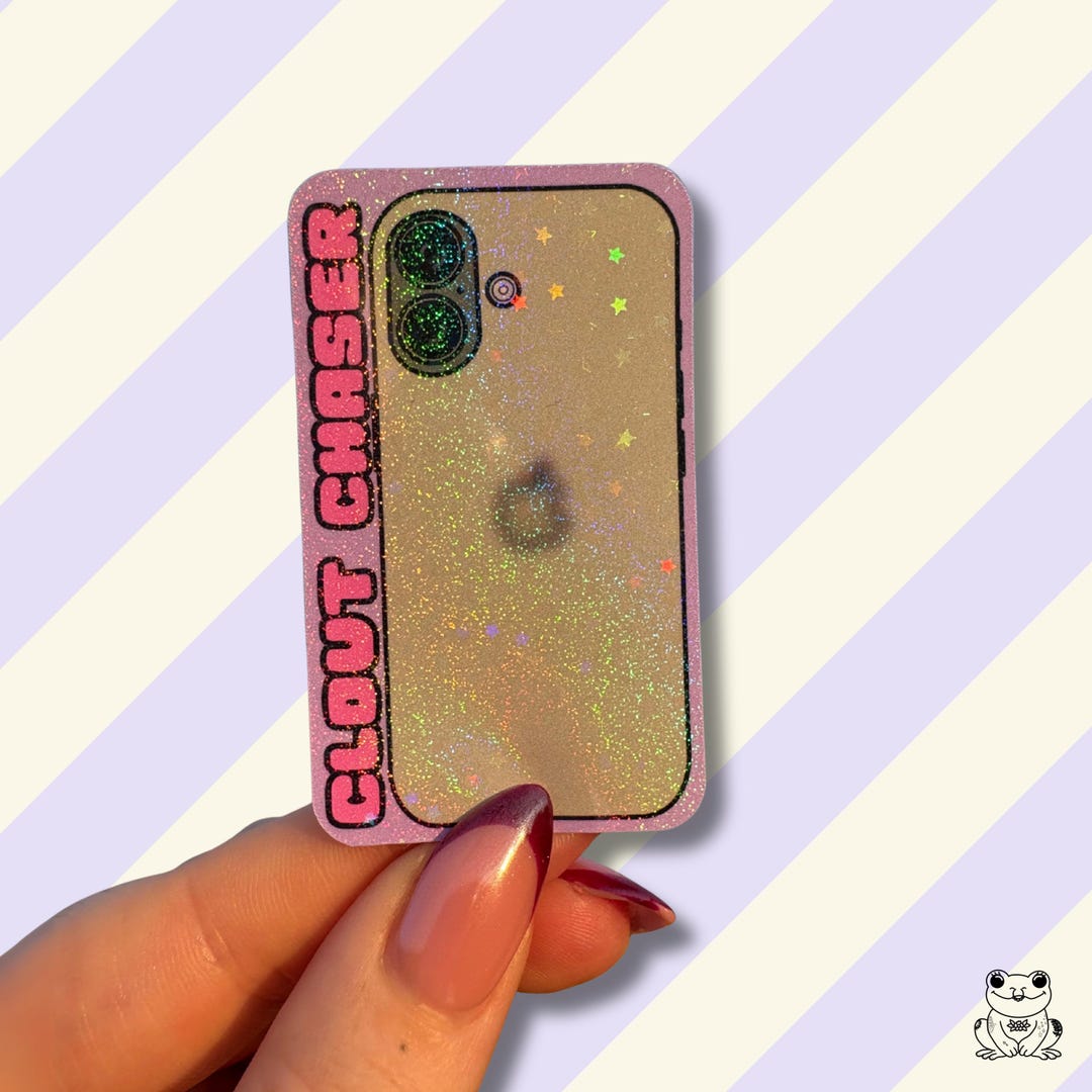 Clout Chaser Phone Holographic Sticker - Etsy
