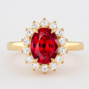 Gemstone ring, Ruby ring, Ring for her, Birthstone ring, Birthstone jewelry, Engagement ring, Gift for her, Lab grown ring, July Birthstone