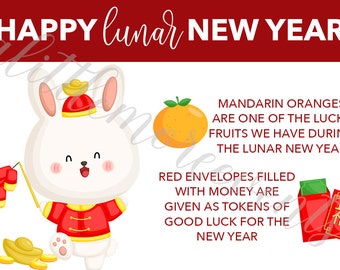 LNY Rabbit Favor - Insert Card