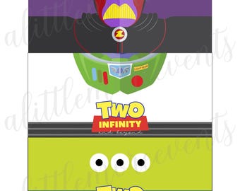 TWO Infinity and Beyond - Pringles Labels - Buzz/Zurg/Alien