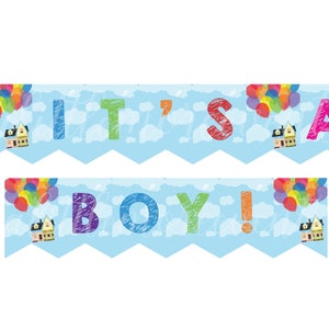 Pixar&#39;s Up Themed &quot;It&#39;s A Boy&quot; Bunting Banner