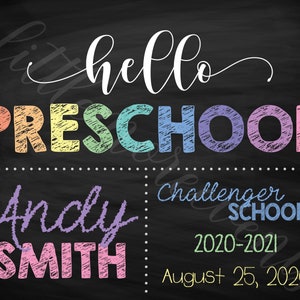 Custom First Day of School Sign - 8x10