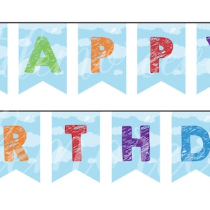 Pixar's up Themed "happy Birthday" Bunting Banner - Etsy